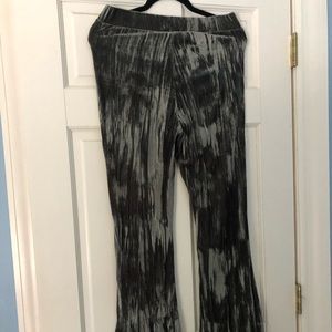 Gray/silver velvet flare pants